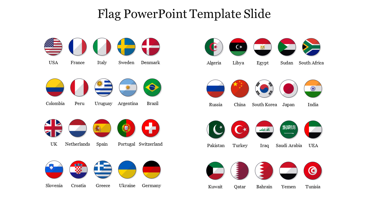Flag PowerPoint Template Slide